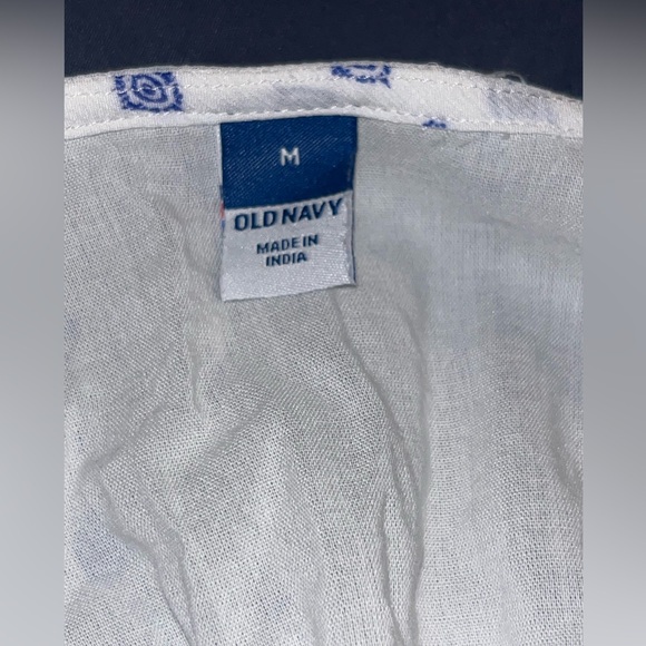 Waist-Defined Printed Dolman-Sleeve Top - White Geo - Medium - EUC - Picture 6 of 10